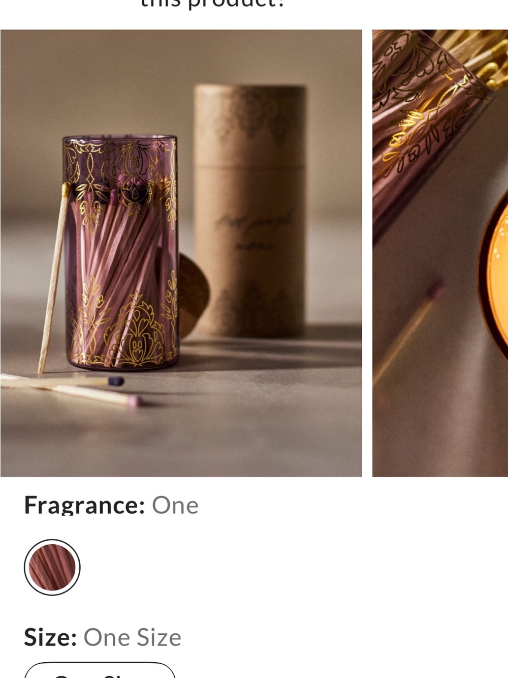 Free People Moroccan Glass Match Set - Clear Glass with Natural Wood Matches